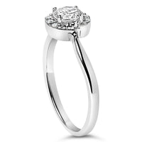 Sterling Silver Lab Grown 1/2 Cttw Diamond Floral Cluster Engagement Ring