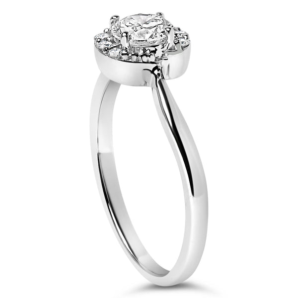 Sterling Silver Lab Grown 1/2 Cttw Diamond Floral Cluster Engagement Ring