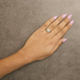 14K Yellow Gold Plated Sterling Silver 1/3 Cttw Lab Grown Diamond Floral Motif Solitaire Ring-2 thumbnail 3