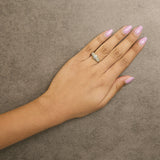 14K Yellow Gold Plated Sterling Silver 1/2 Cttw Lab Grown Diamond Floral 3-Stone Ring-2 thumbnail 3