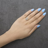 10K Yellow Gold Plated Silver 1.0 Cttw Lab Grown Diamond Hexagon Halo Ring-2 thumbnail 3