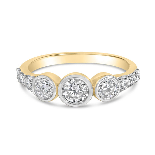 10K Yellow Gold Plated .925 Sterling Silver 1.0 Cttw Lab Grown Diamond Bezel Set Ring-0