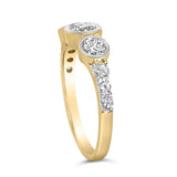 10K Yellow Gold Plated .925 Sterling Silver 1.0 Cttw Lab Grown Diamond Bezel Set Ring-4 thumbnail 5