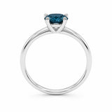 IGI Certified 14K White Gold 1.0 Cttw Round Lab-Grown Blue Fancy Vivid Diamond Solitaire Ring-3 thumbnail 4