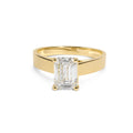IGI Certified 14K Yellow Gold 2 Cttw Emerald-Cut Lab-Grown Diamond Wide Band Engagement Ring-0