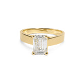 IGI Certified 14K Yellow Gold 2 Cttw Emerald-Cut Lab-Grown Diamond Wide Band Engagement Ring-0 thumbnail 1