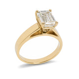 IGI Certified 14K Yellow Gold 2 Cttw Emerald-Cut Lab-Grown Diamond Wide Band Engagement Ring-3 thumbnail 4