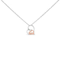14K rose gold necklace with heart diamond accent Mom pendant