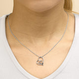 14K Rose Gold Plated Sterling Silver Diamond Accent Mom Heart Pendant Necklace-2 thumbnail 3