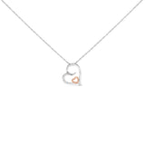 14K Rose Gold Plated Sterling Silver Diamond Accent Heart Pendant Necklace-0 thumbnail 1