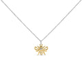 14K Yellow Gold Plated Sterling Silver Diamond Accent Bee Pendant Necklace-0