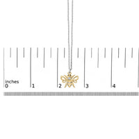 14K Yellow Gold Plated Sterling Silver Diamond Accent Bee Pendant Necklace