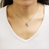 14K Rose Gold Plated Sterling Silver 1/10 Cttw Diamond Heart & Wing Pendant Necklace-2 thumbnail 3