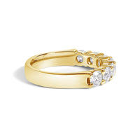 14K Gold 1 1/2 Cttw Diamond 7 Stone Band Ring