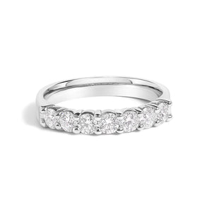 14K Gold 3/4 Cttw Diamond 7 Stone Band Ring-1