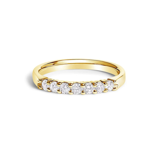 14K Gold 1/3 Cttw Diamond 7 Stone Band Ring-0