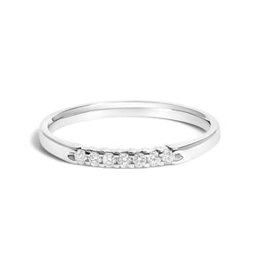 14K Gold 1/10 Cttw Diamond 7 Stone Band Ring-1