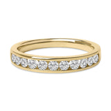 14K Gold 1/2 Cttw Round Diamond 11 Stone Channel Set Band-1 thumbnail 2