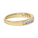 14K Gold 1/2 Cttw Round Diamond 11 Stone Channel Set Band-3 thumbnail 4