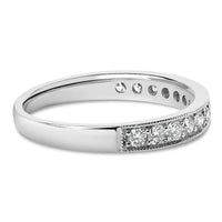 14K Gold 1/2 Cttw Round Diamond Milgrain Wedding Band