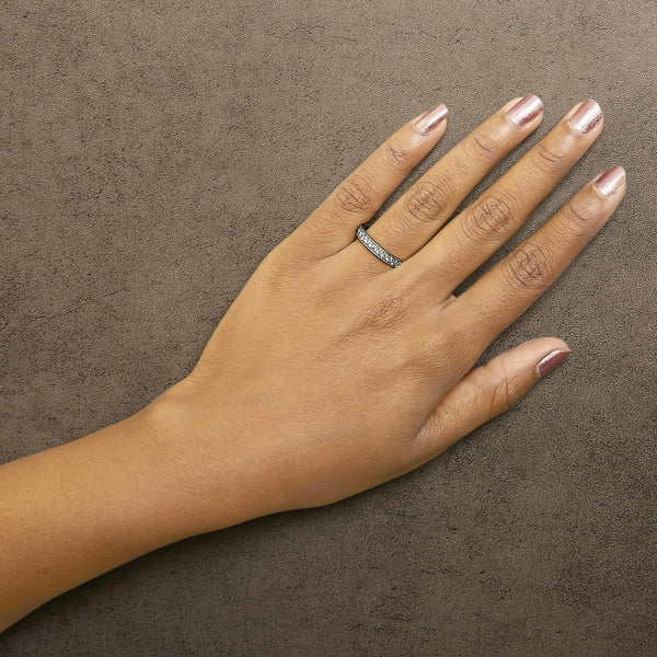 14K Gold 1/2 Cttw Round Diamond Milgrain Wedding Band