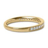 14K Gold 1/4 Cttw Round Diamond Milgrain Wedding Band-3 thumbnail 4
