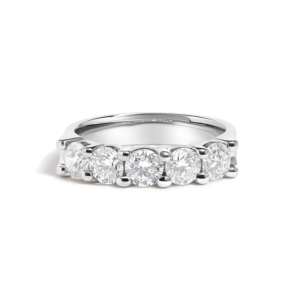 14K Gold 1 1/2 Cttw Diamond 5 Stone Band Ring