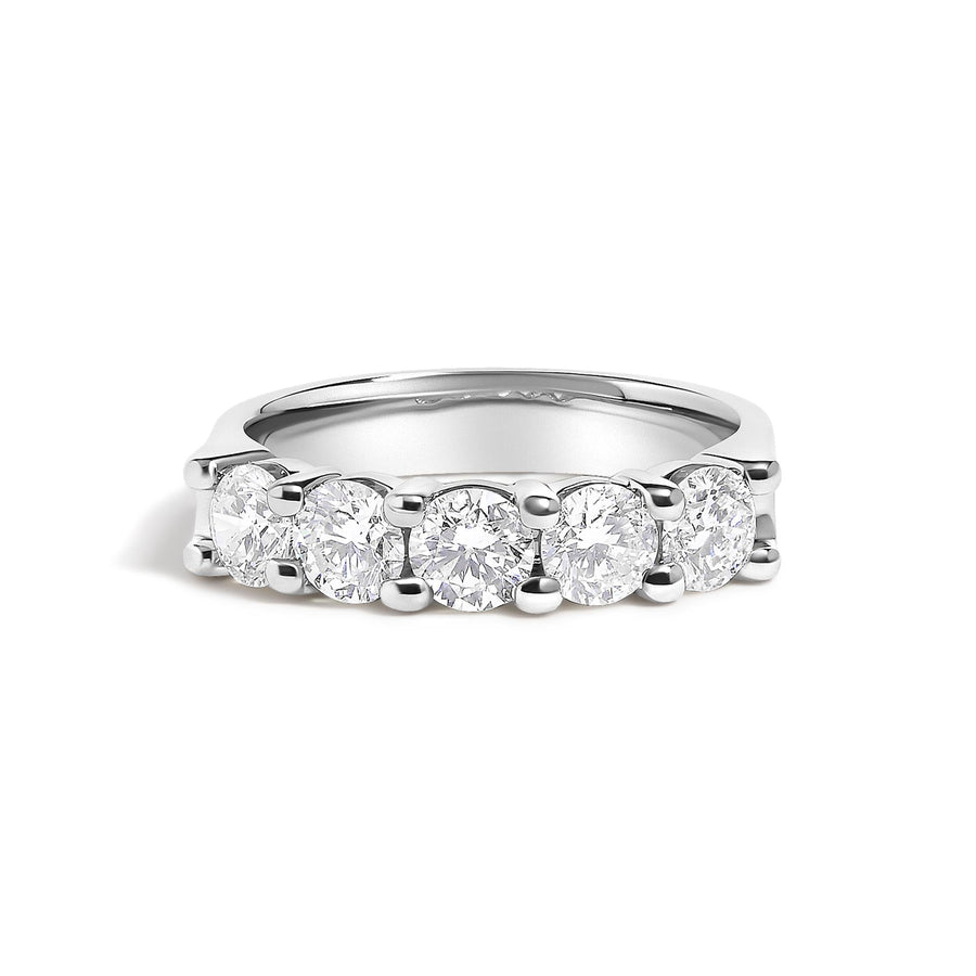 14K Gold 1 1/2 Cttw Diamond 5 Stone Band Ring