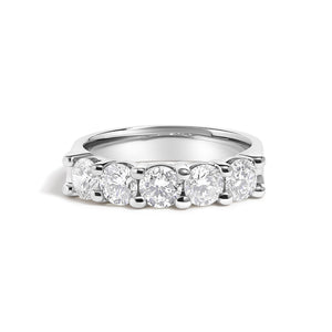 14K Gold 1 1/2 Cttw Diamond 5 Stone Band Ring-1