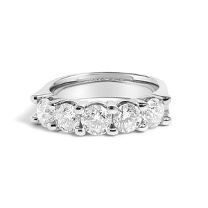 14K Gold 2.0 Cttw Round Diamond Five-Stone Band Ring-1