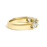 14K Gold 1 1/2 Cttw Diamond 5 Stone Band Ring-2 thumbnail 3