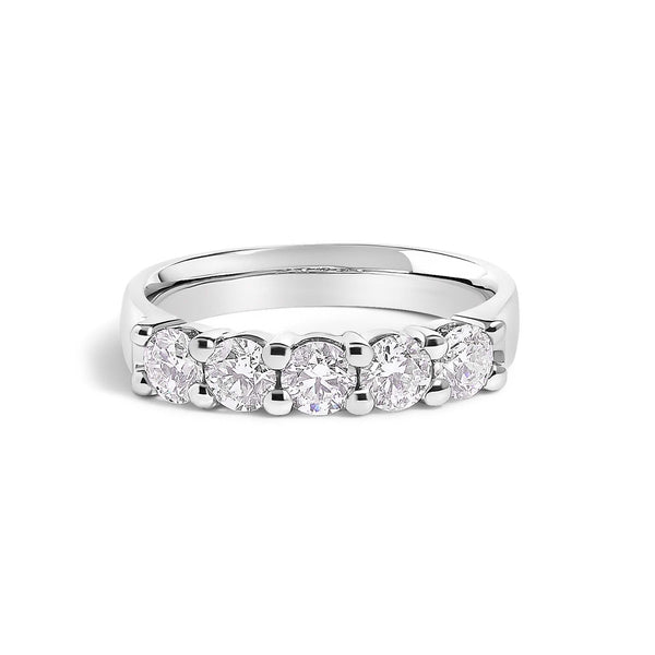 14K Gold 1.00 Cttw Diamond 5 Stone Band Ring