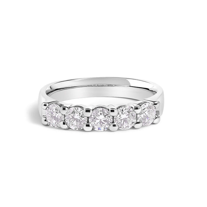 14K Gold 1.00 Cttw Diamond 5 Stone Band Ring