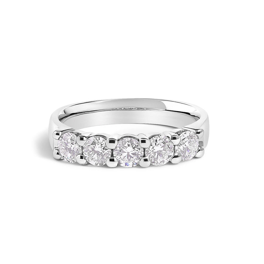 14K Gold 1.00 Cttw Diamond 5 Stone Band Ring