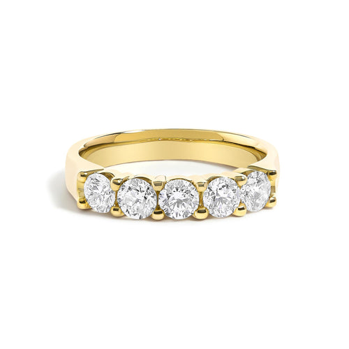 14K Gold 1.00 Cttw Diamond 5 Stone Band Ring