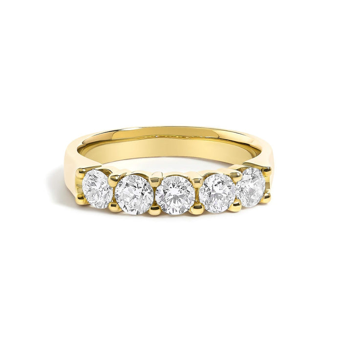 14K Gold 1.00 Cttw Diamond 5 Stone Band Ring