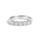 14K Gold 3/4 Cttw Diamond 5 Stone Band Ring-1 thumbnail 2