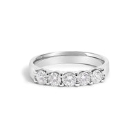 14K Gold 3/4 Cttw Diamond 5 Stone Band Ring
