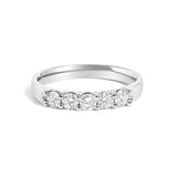 14K Gold 1/2 Cttw Round Diamond 5 stone Classic Band - Size 6.5-1 thumbnail 2