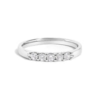 14K Gold 1/4 Cttw  Diamond 5 Stone Band Ring