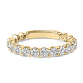 14K gold ring with round diamond stones in prong settings