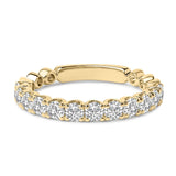 14K gold ring with round diamond stones in prong settings thumbnail 1