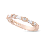 14K Rose Gold 3/8 Cttw Baguette and Round Diamond Bridal Band - (H-I Color, VS1-VS2 Clarity)-3 thumbnail 4