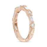 14K Rose Gold 3/8 Cttw Baguette and Round Diamond Bridal Band - (H-I Color, VS1-VS2 Clarity)-4 thumbnail 5