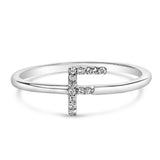 10K White Gold Diamond Accent Initial “A-Z” Ring-10 thumbnail 2