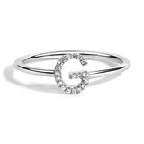 10K White Gold Diamond Accent Initial “A-Z” Ring-11 thumbnail 5