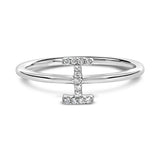 10K White Gold Diamond Accent Initial “A-Z” Ring-13 thumbnail 11