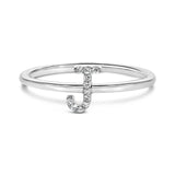 10K White Gold Diamond Accent Initial “A-Z” Ring-14 thumbnail 14