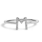 10K White Gold Diamond Accent Initial “A-Z” Ring-17 thumbnail 22