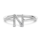 10K White Gold Diamond Accent Initial “A-Z” Ring-18 thumbnail 24